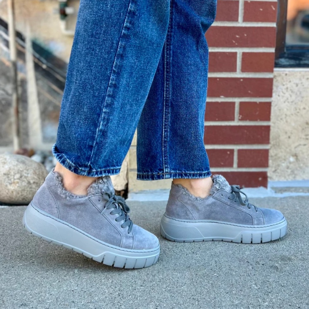 Gabor 73.221.19 Suede Sneaker in Steel